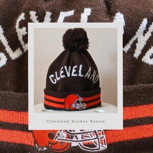 NFL Cleveland Browns Knit Pom Beanie - Brown & Orange - Excellent Condition!